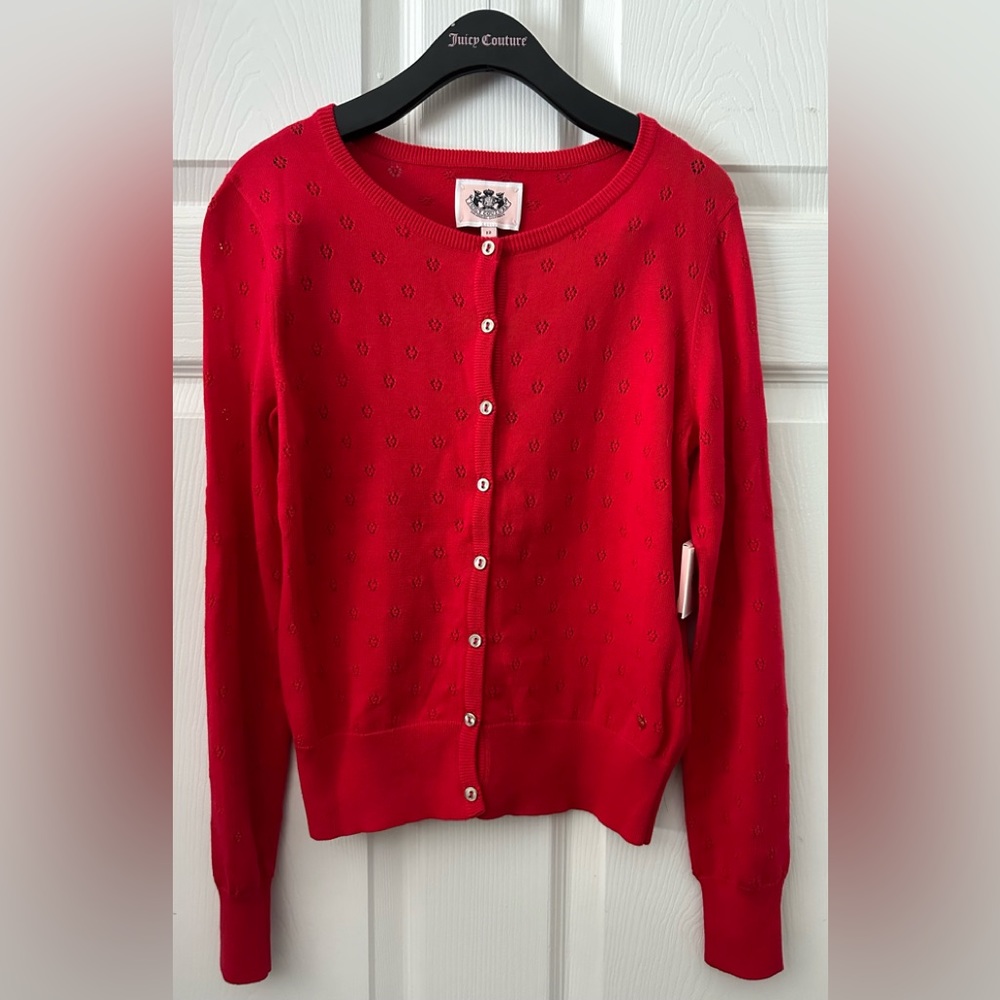 NWT JUICY COUTURE Big Girl Poppy Pointelle Cardigan